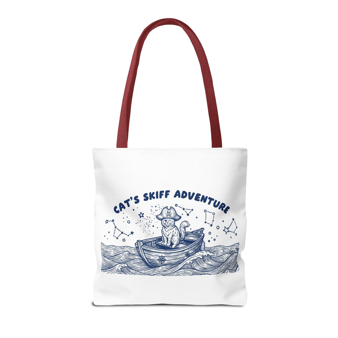 Cat's Skiff Adventure Tote Bag | Vintage Nautical Ocean Canvas Bag