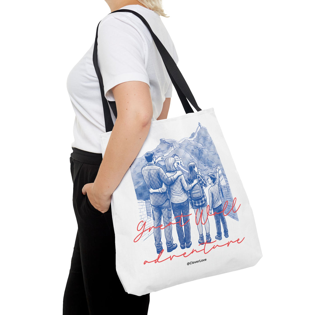 Great Wall of China Tote Bag, Family Travel Souvenir Bag, Landmark Canvas Tote