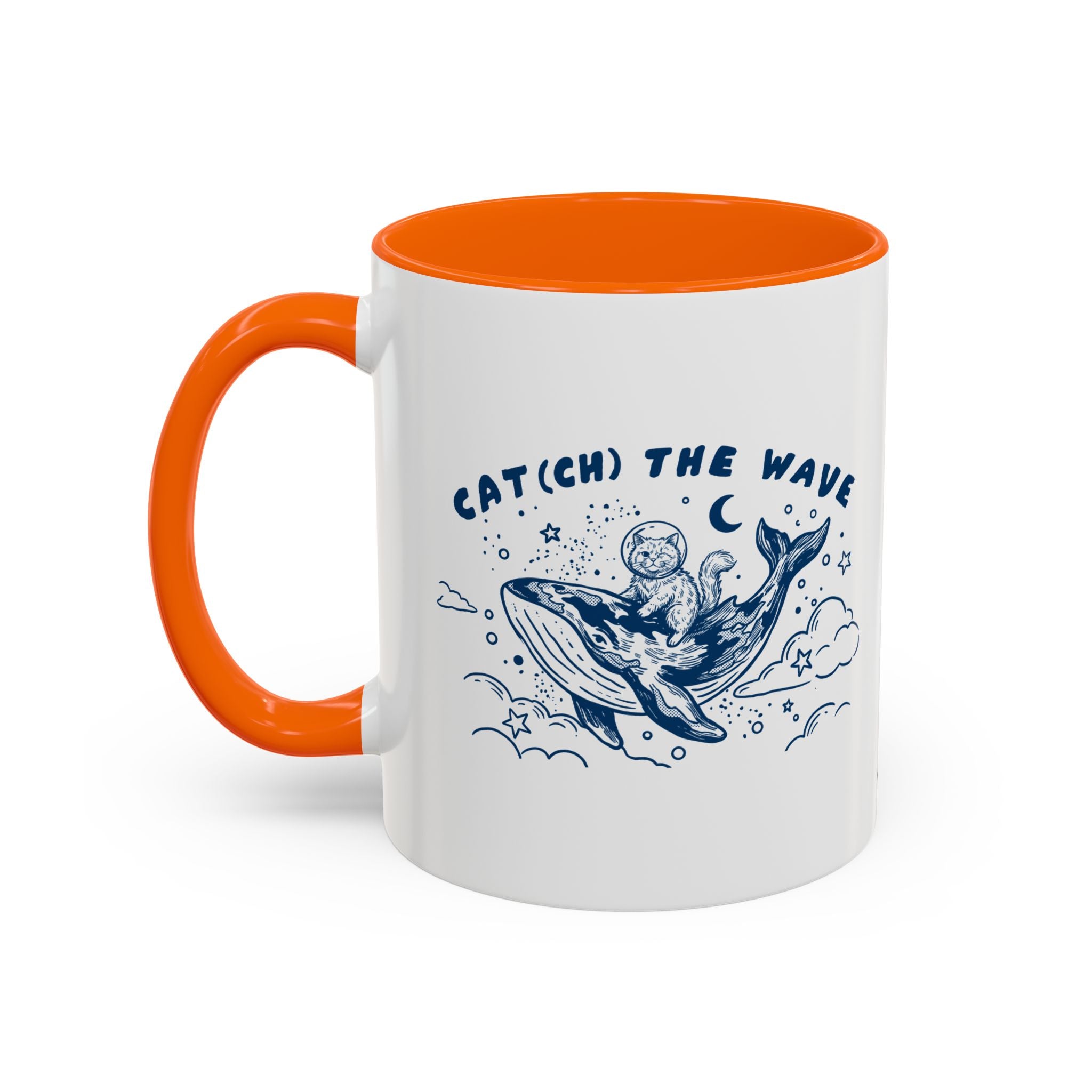 Cat's Wave Adventure Mug - Cute Cat Whale Ocean Coffee Cup