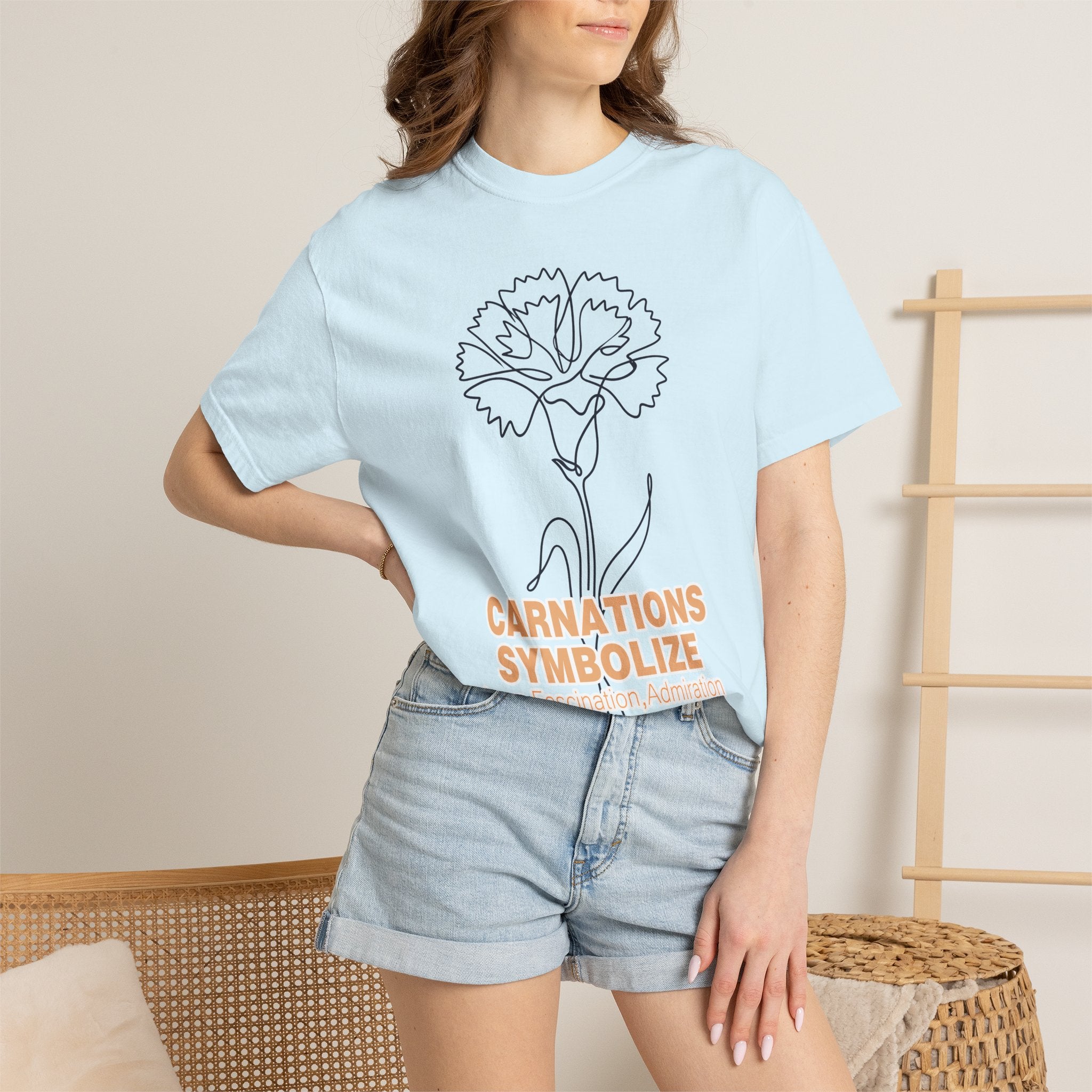 Carnation Flower T-Shirt - Birth Flower Shirt for Women, Flower Lover Gift