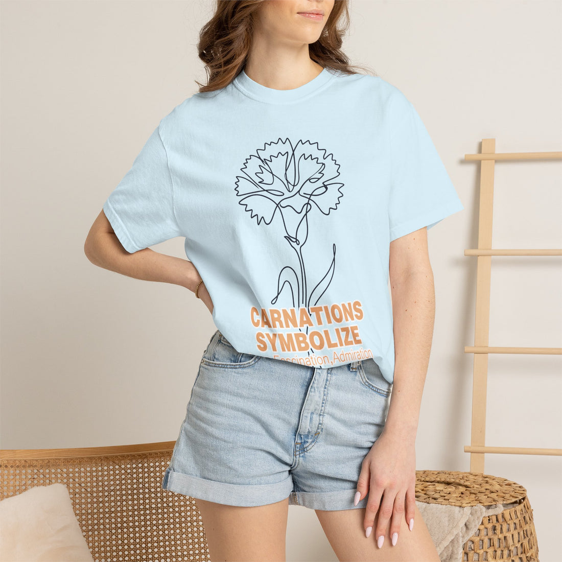 Carnation Flower T-Shirt - Birth Flower Shirt for Women, Flower Lover Gift
