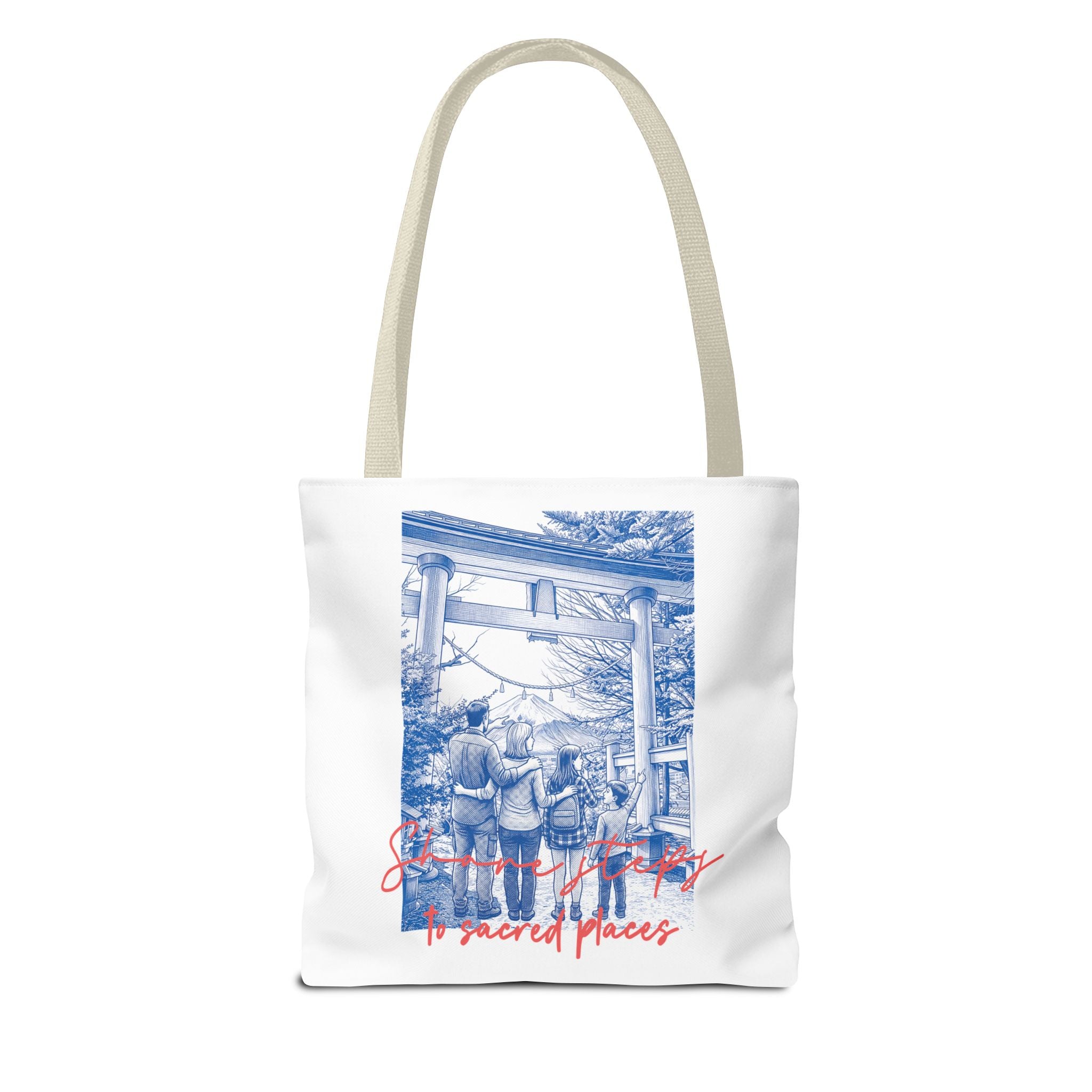 Japan Travel Tote Bag | Vintage Torii Gate Fuji Mountain Canvas Bag