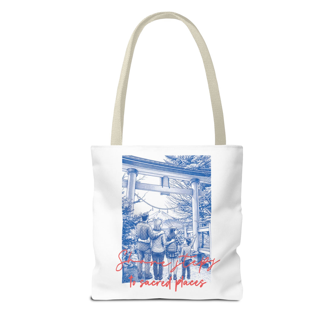 Japan Travel Tote Bag | Vintage Torii Gate Fuji Mountain Canvas Bag