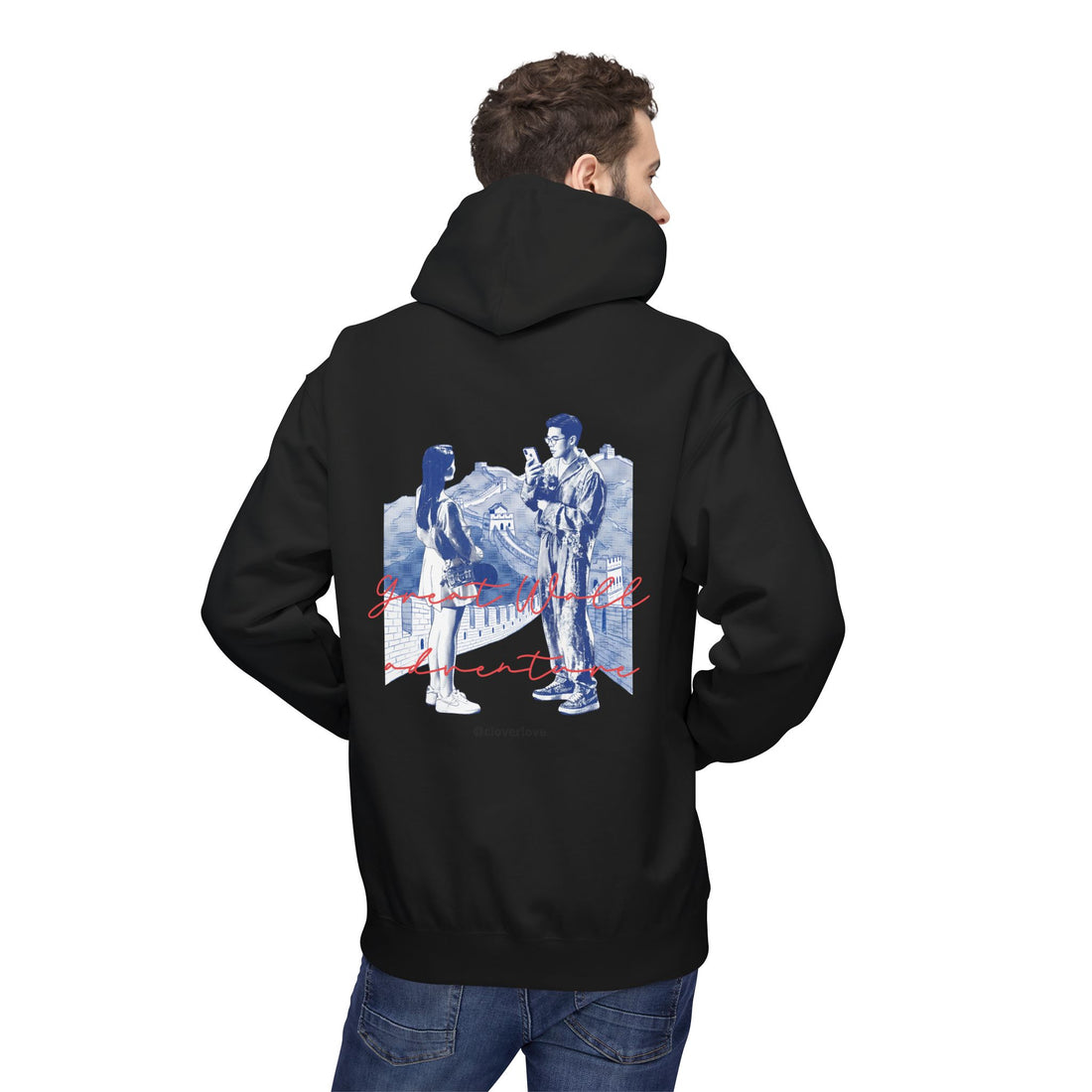 Abenteuer-Kapuzenpulli "Große Mauer" – Sommer-Fernweh-Sweatshirt
