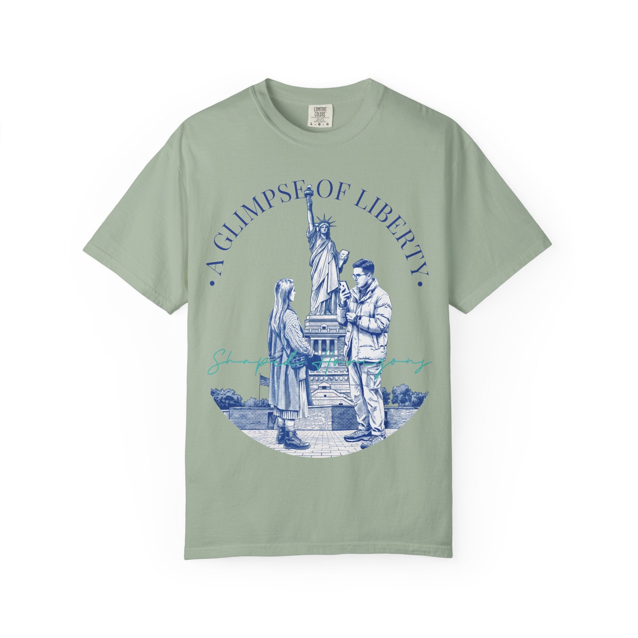 Custom Statue of Liberty Travel Memory T-Shirt - Couple Vacation Gift