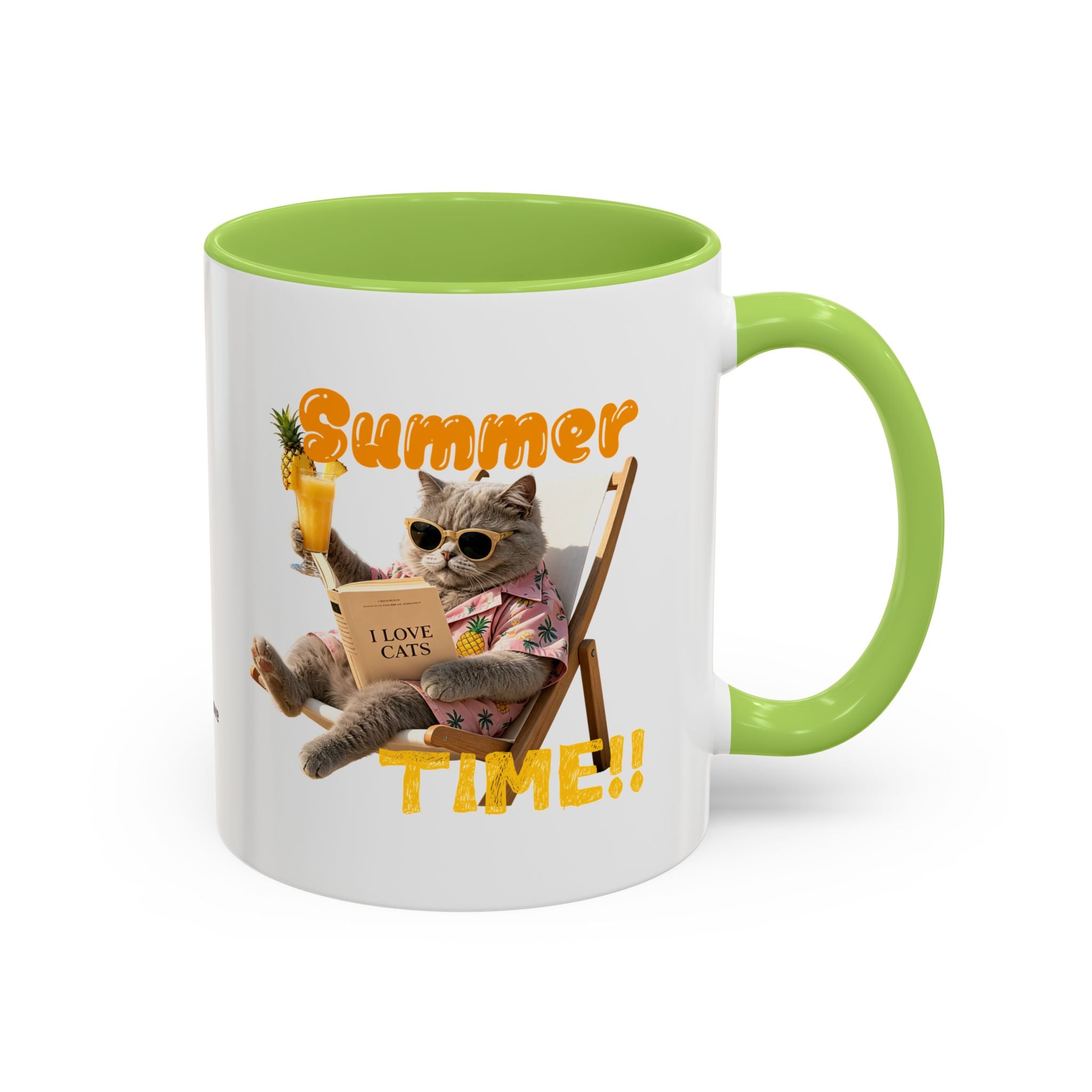 Funny Cat Summer Mug - Cute Beach Coffee Cup for Cat Lovers