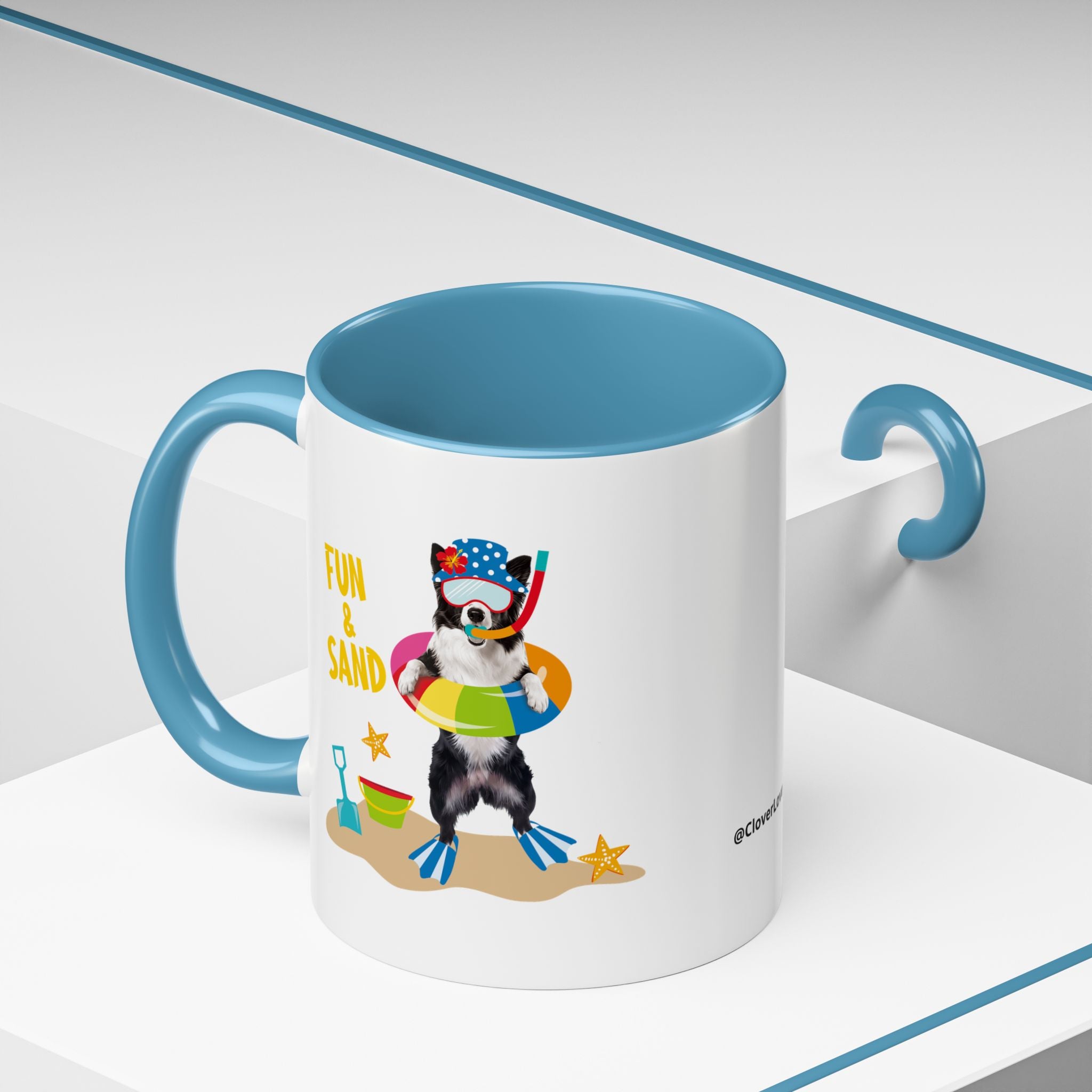 Summer Diving Dog Mug | Personalized Dog Photo Coffee Cup With Custom Text