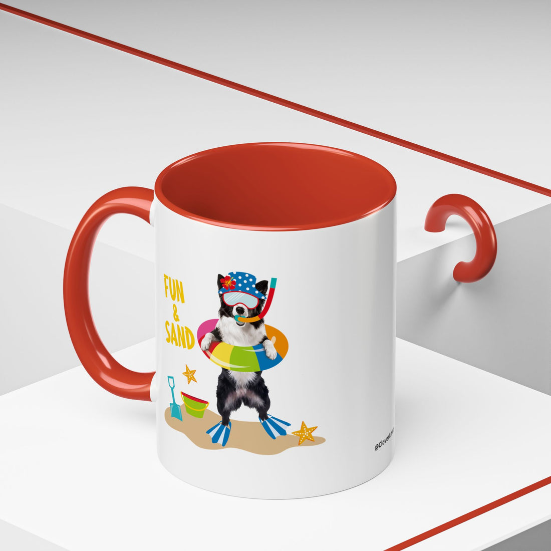 Sommer Tauchhund Tasse | Personalisierte Hundefoto Kaffeetasse mit individuellem Text