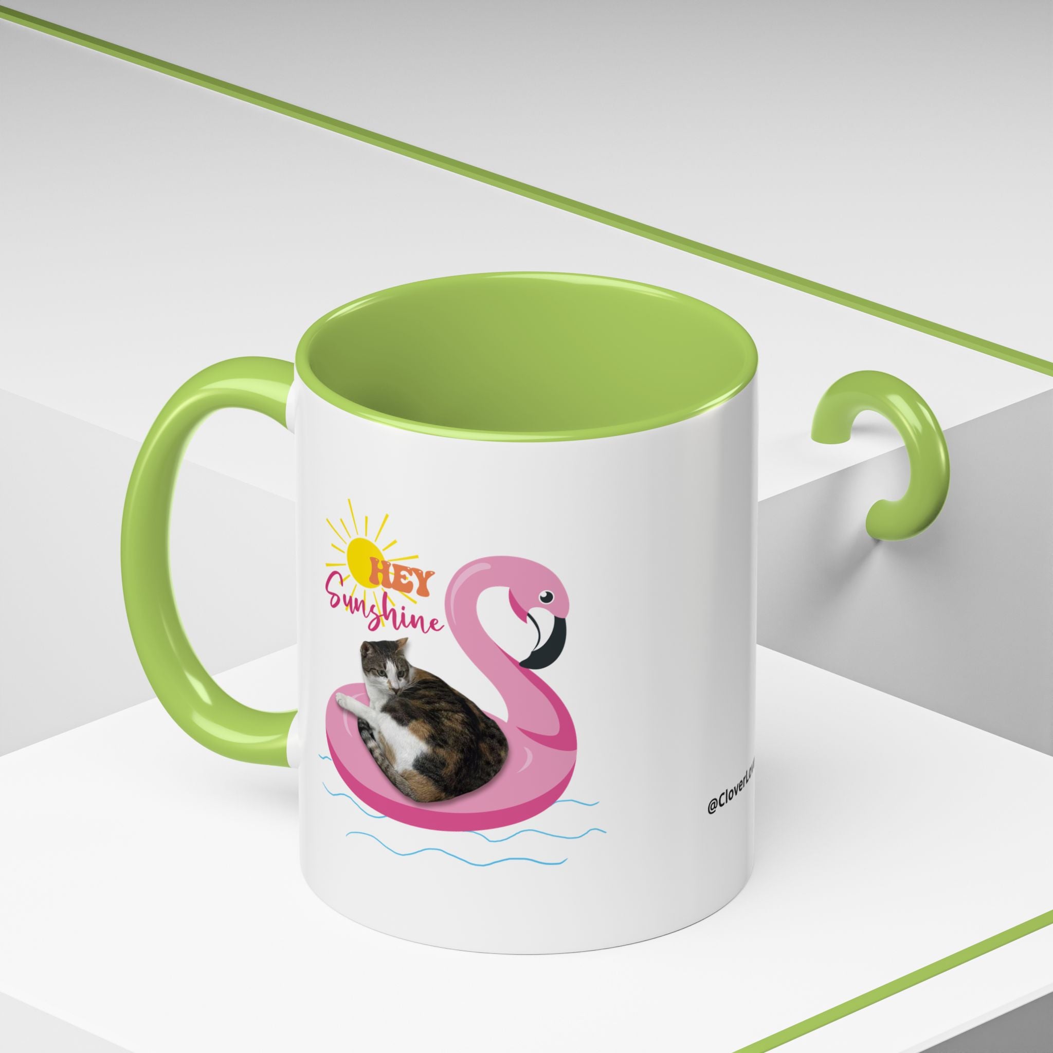 Cool Cat Summer Mug | Personalized Cat Photo Coffee Cup With Custom Text