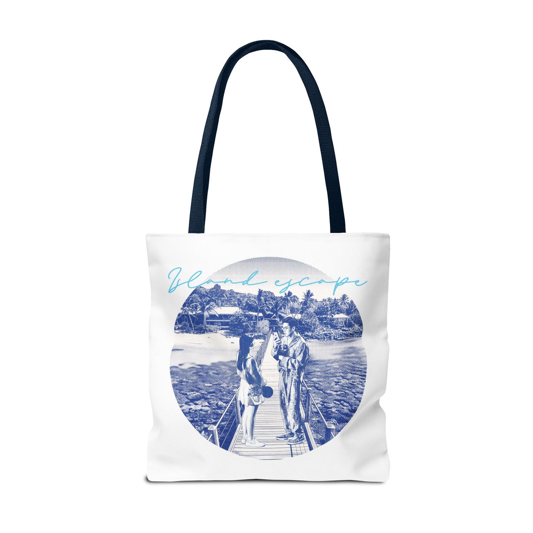 Island Escape Tote Bag | Vintage Beach Travel Canvas Bag