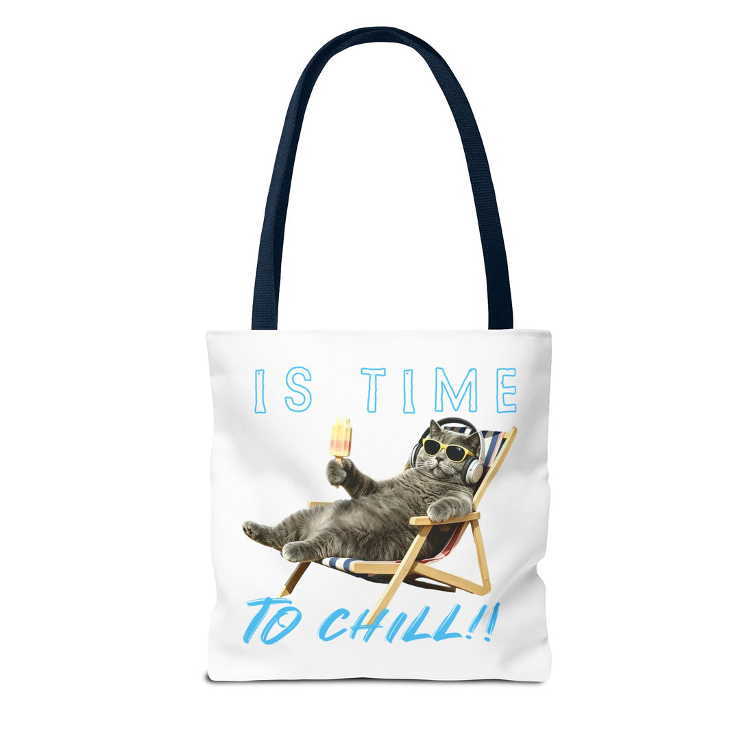 Summer Chill Cat Tote Bag | Funny Cat Lover Beach Bag