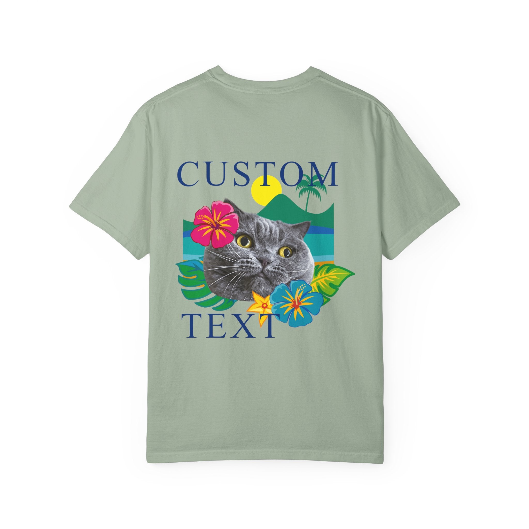 Custom Pet Summer T-Shirt -Tropical Vacation Style Pet Lover Gift