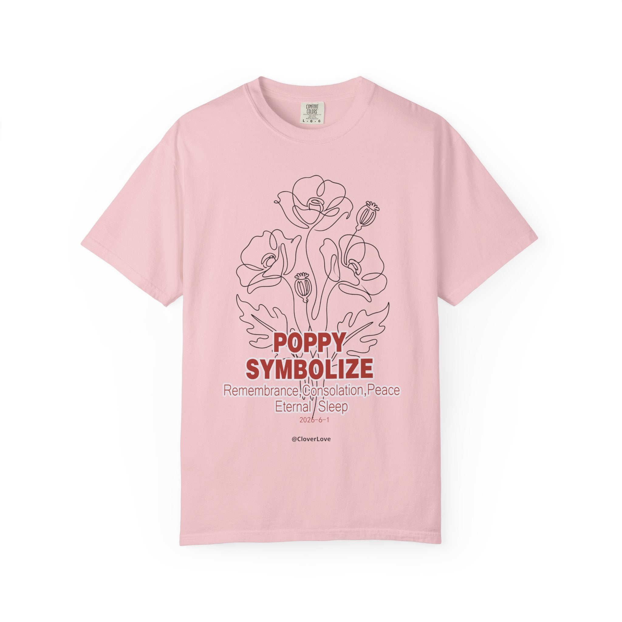 Poppy Flower T-Shirt - Memorial Botanical Graphic Shirt for Flower Lovers