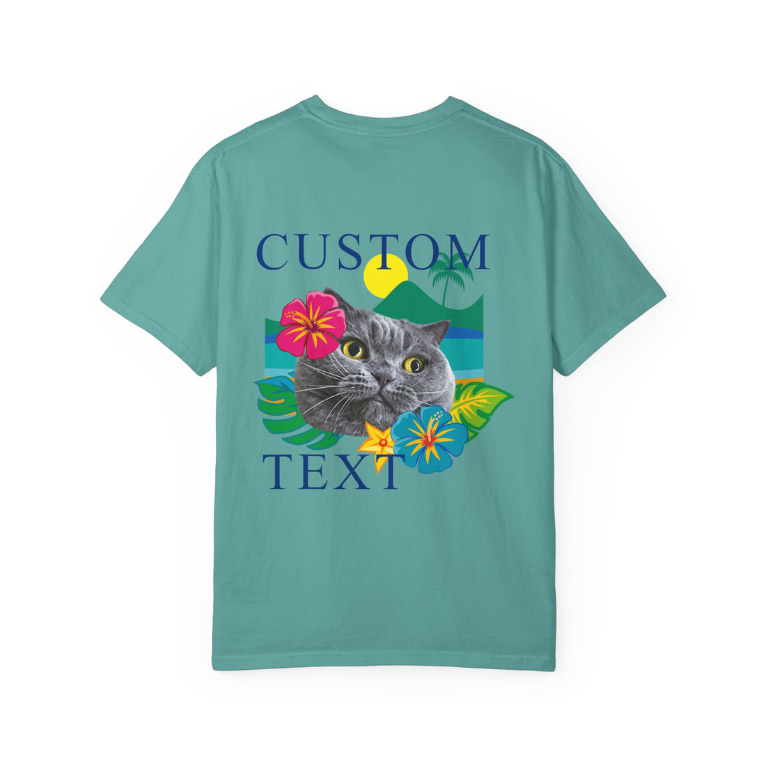 Custom Pet Summer T-Shirt -Tropical Vacation Style Pet Lover Gift