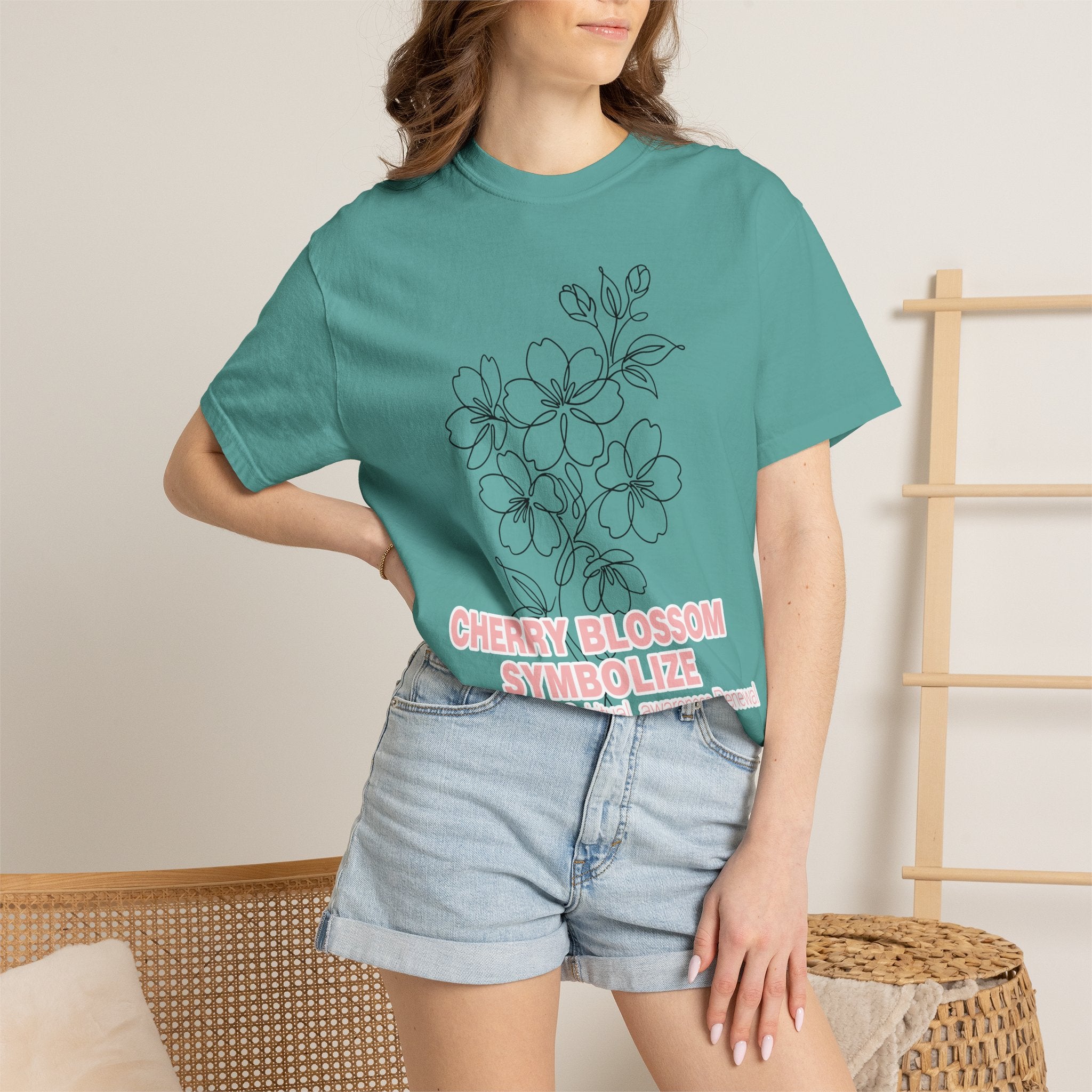 Cherry Blossom Flower T-Shirt - Sakura Botanical Graphic Shirt
