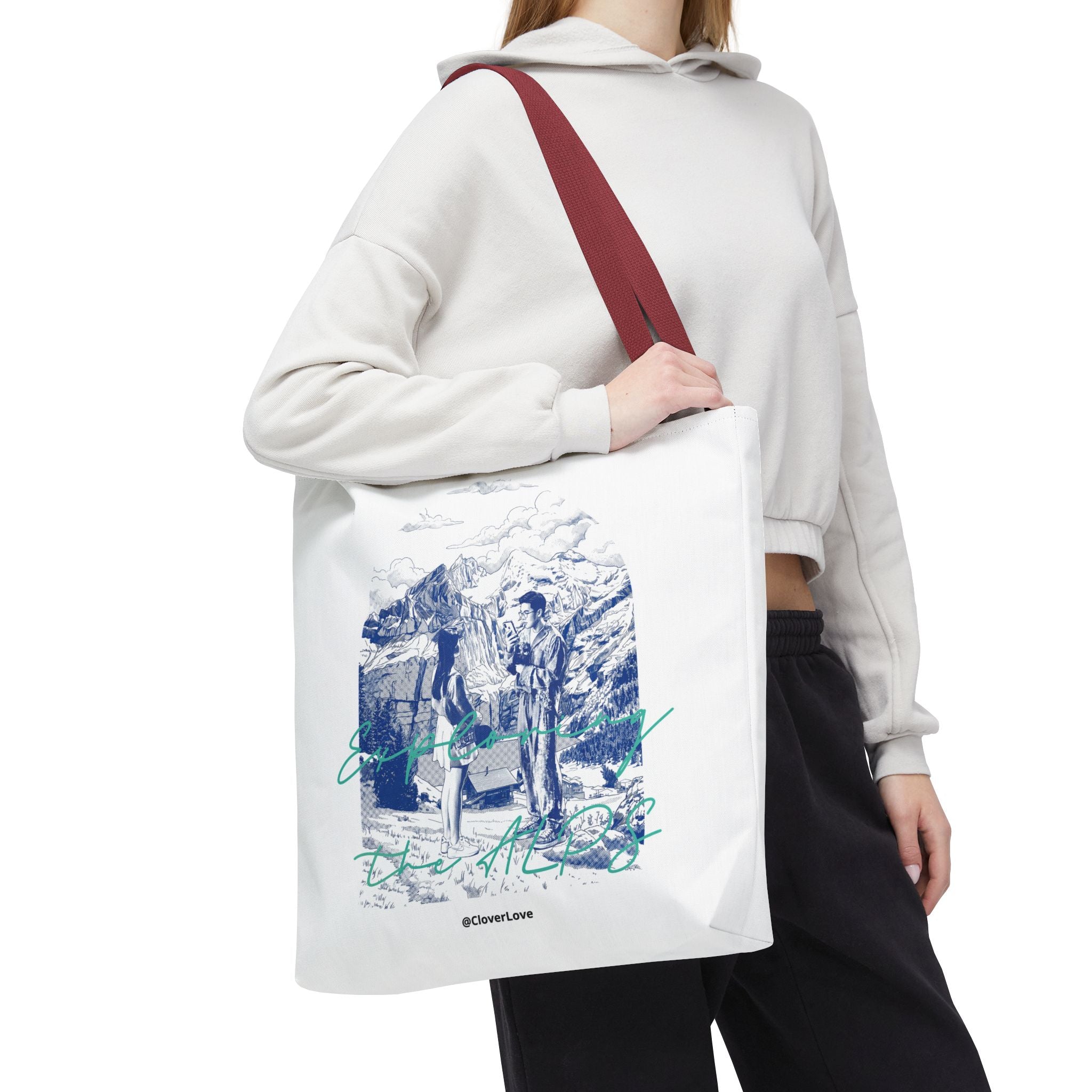 Travel Adventure Tote Bag | Vintage Mountain Explorer Canvas Bag
