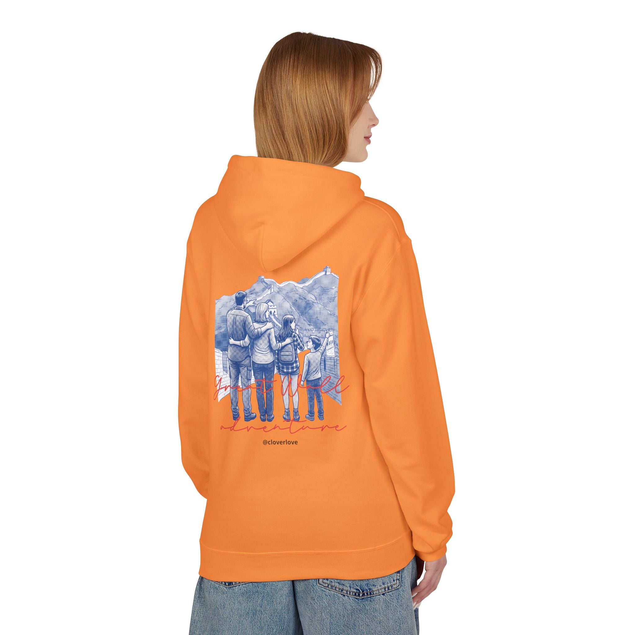 Große Mauer Familienabenteuer Hoodie – Vintage Reise Wahrzeichen Grafik Pullover Sweatshirt