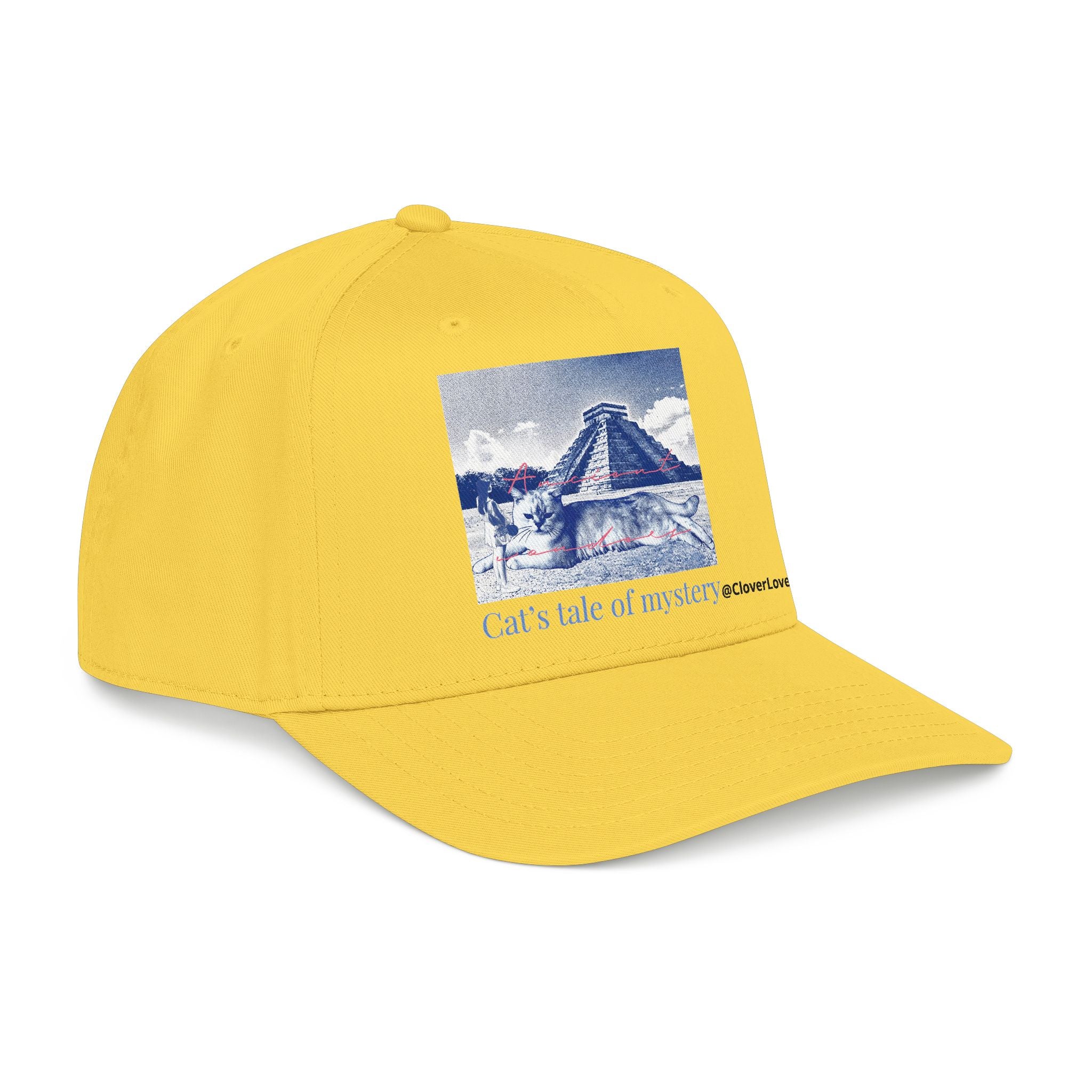 Mexico Travel Cat Hat - Chichen Itza Baseball Cap, Cat Lover Gift