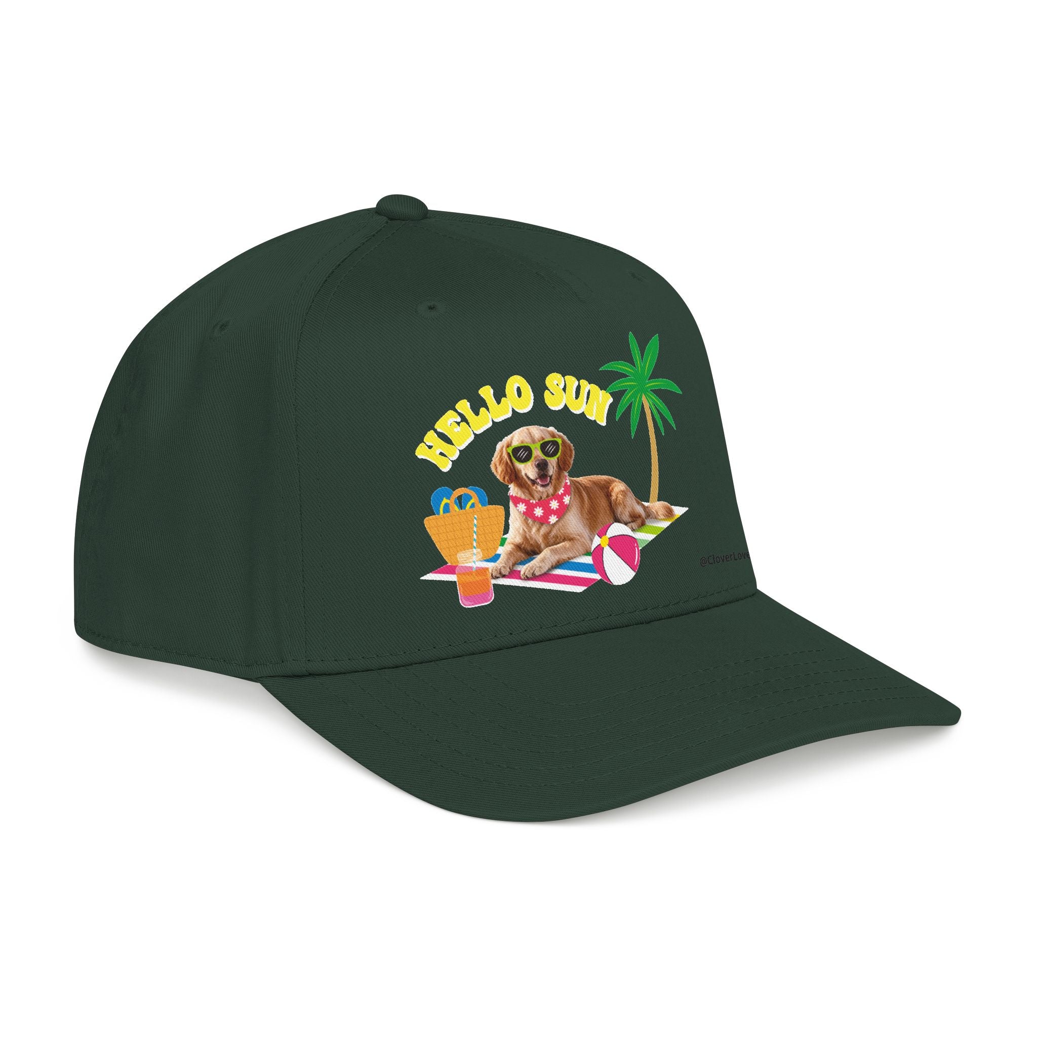 Custom Summer Dog Hat, Hello Sun Beach Puppy Baseball Cap, Personalized Pet Hat