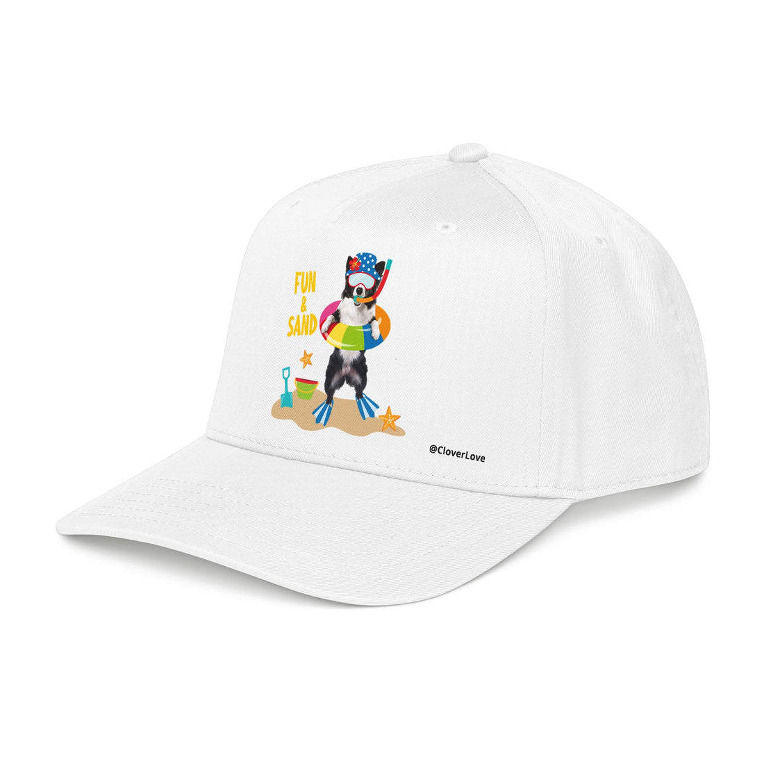 Custom Summer Beach Dog Hat, Fun & Sand Pet Baseball Cap, Personalized Dog Lover Gift