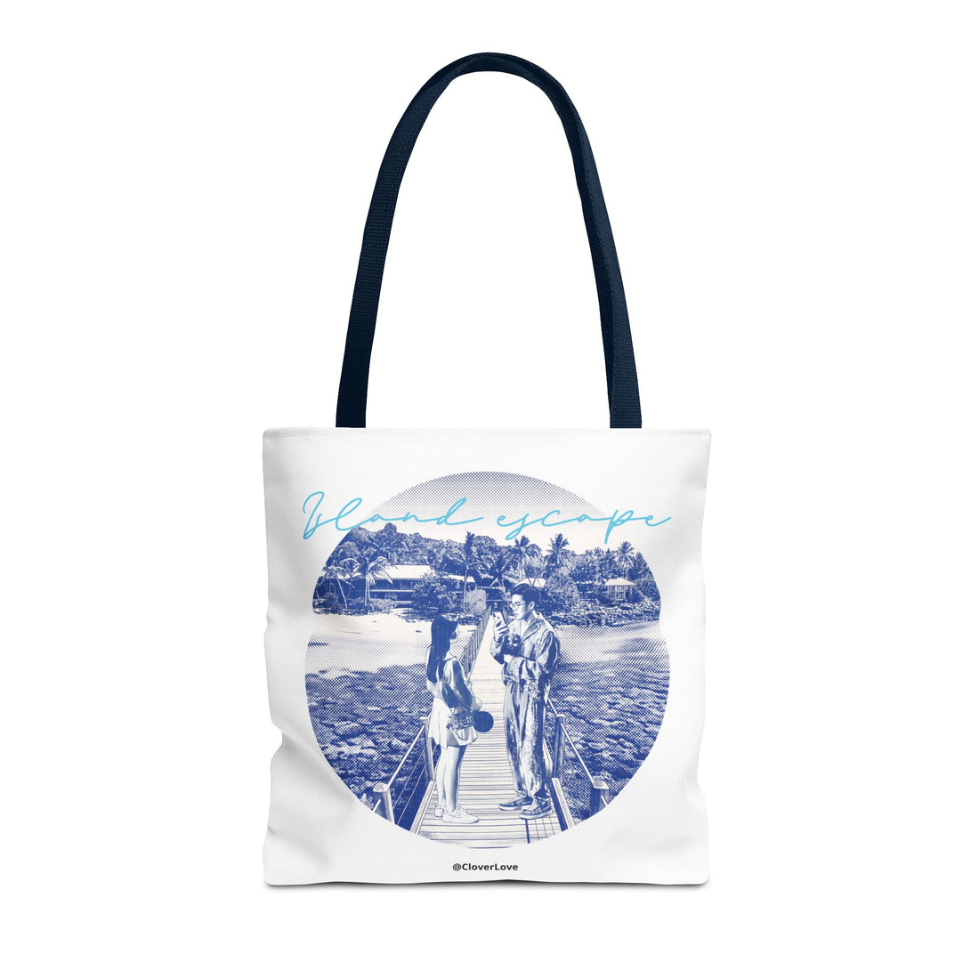 Island Escape Tote Bag | Vintage Beach Travel Canvas Bag