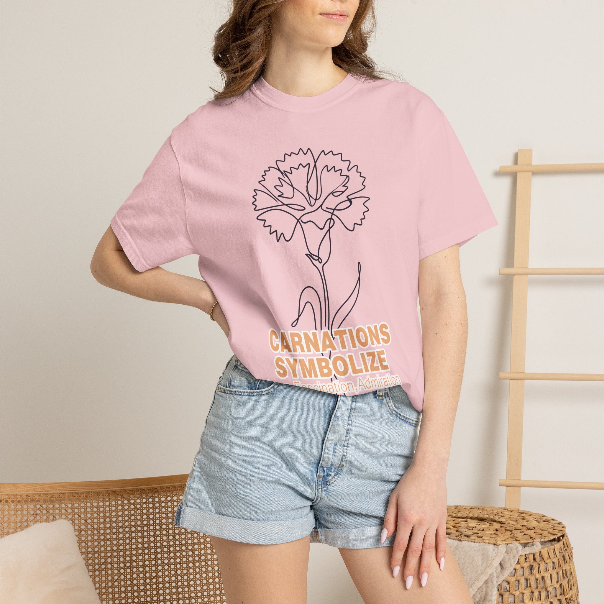 Carnation Flower T-Shirt - Birth Flower Shirt for Women, Flower Lover Gift