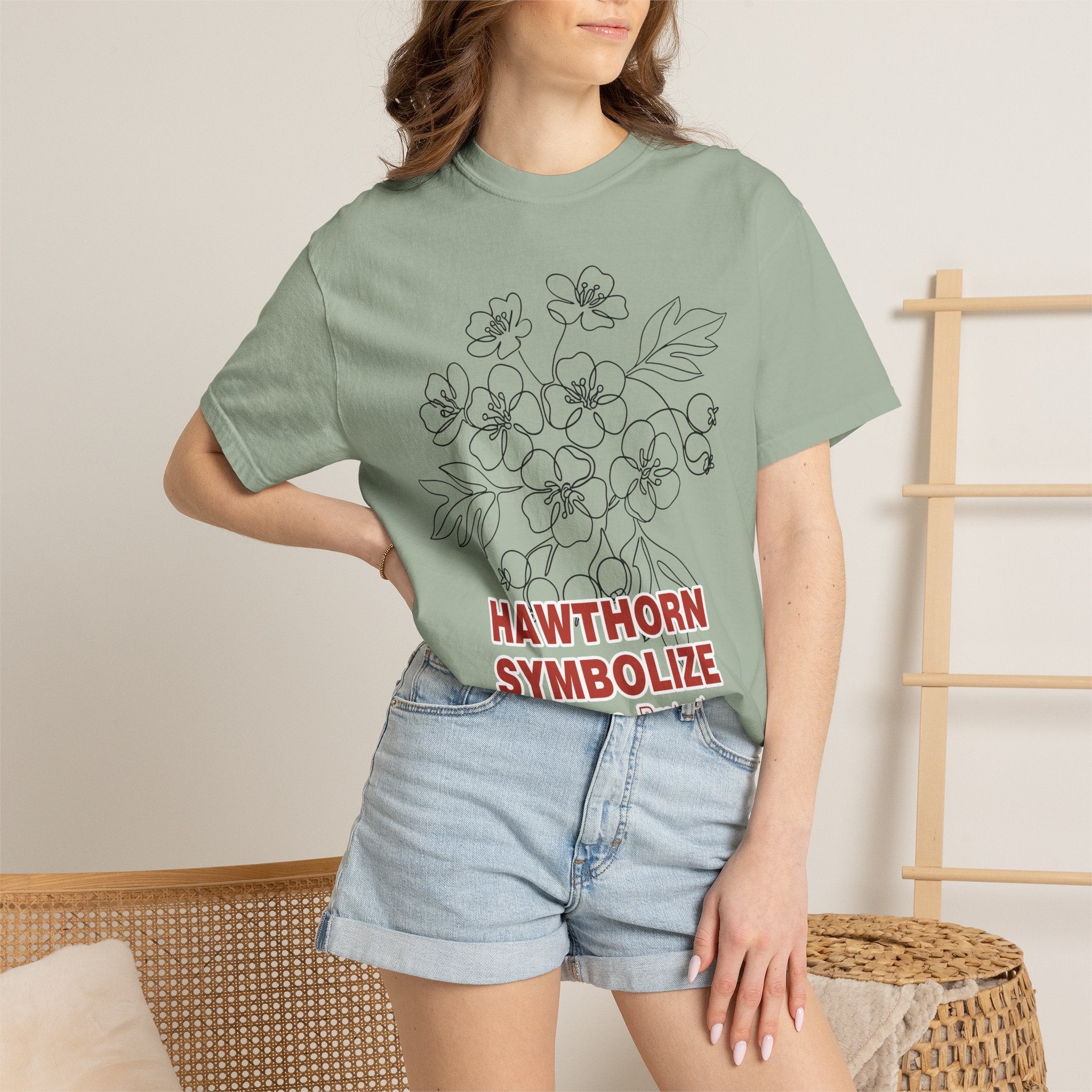 Hawthorn Flower T-Shirt - Botanical Graphic Shirt for Flower Lovers