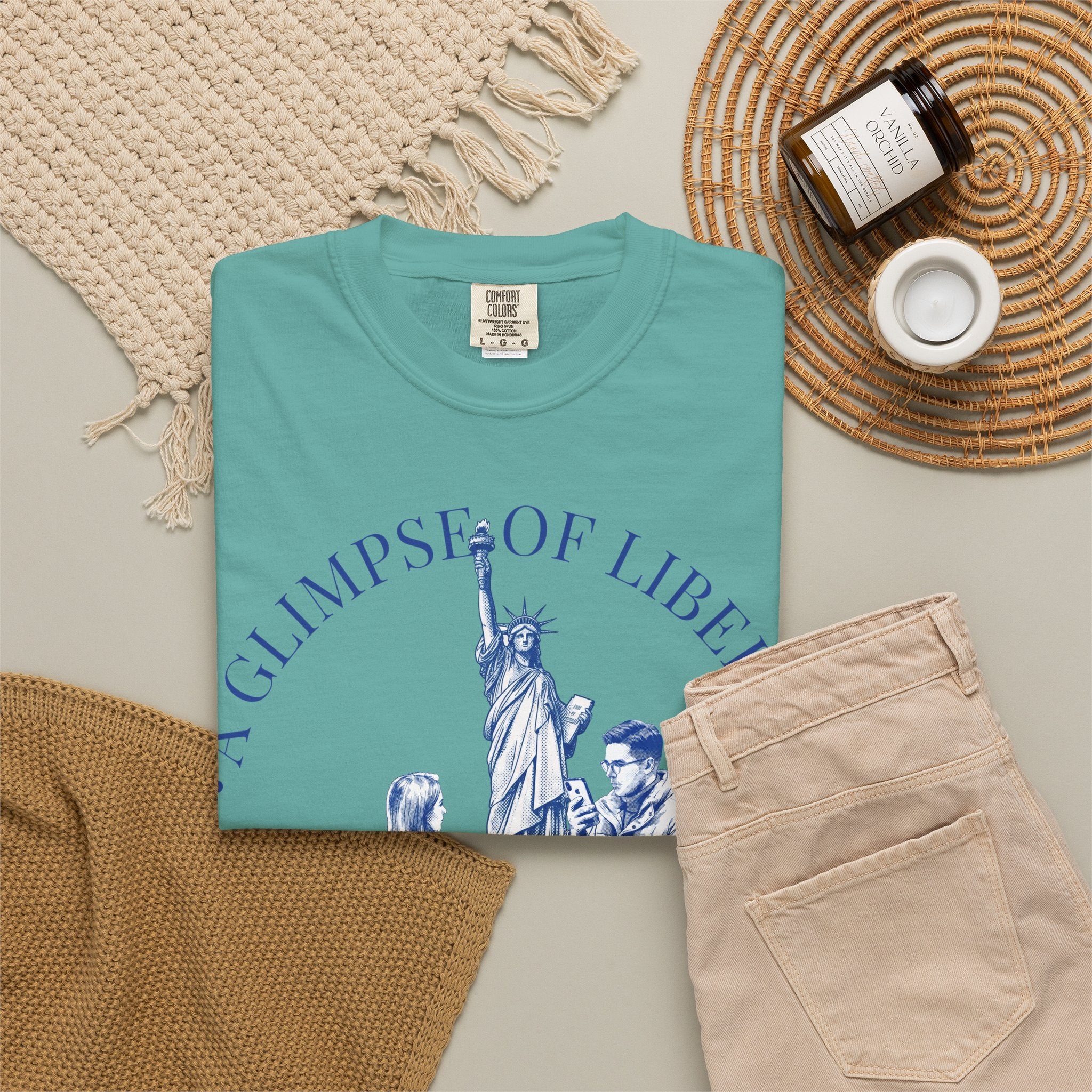 Custom Statue of Liberty Travel Memory T-Shirt - Couple Vacation Gift