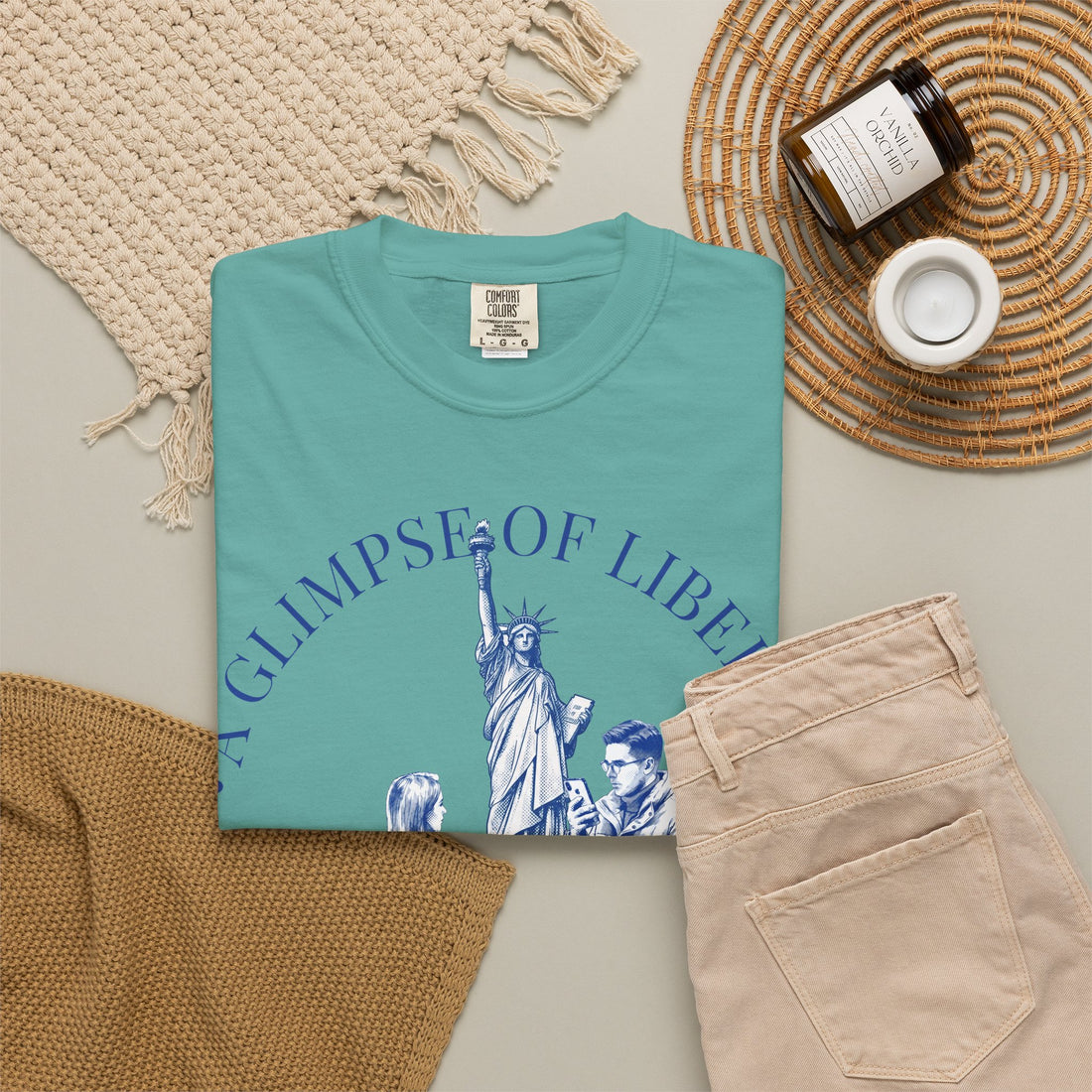 Custom Statue of Liberty Travel Memory T-Shirt - Couple Vacation Gift