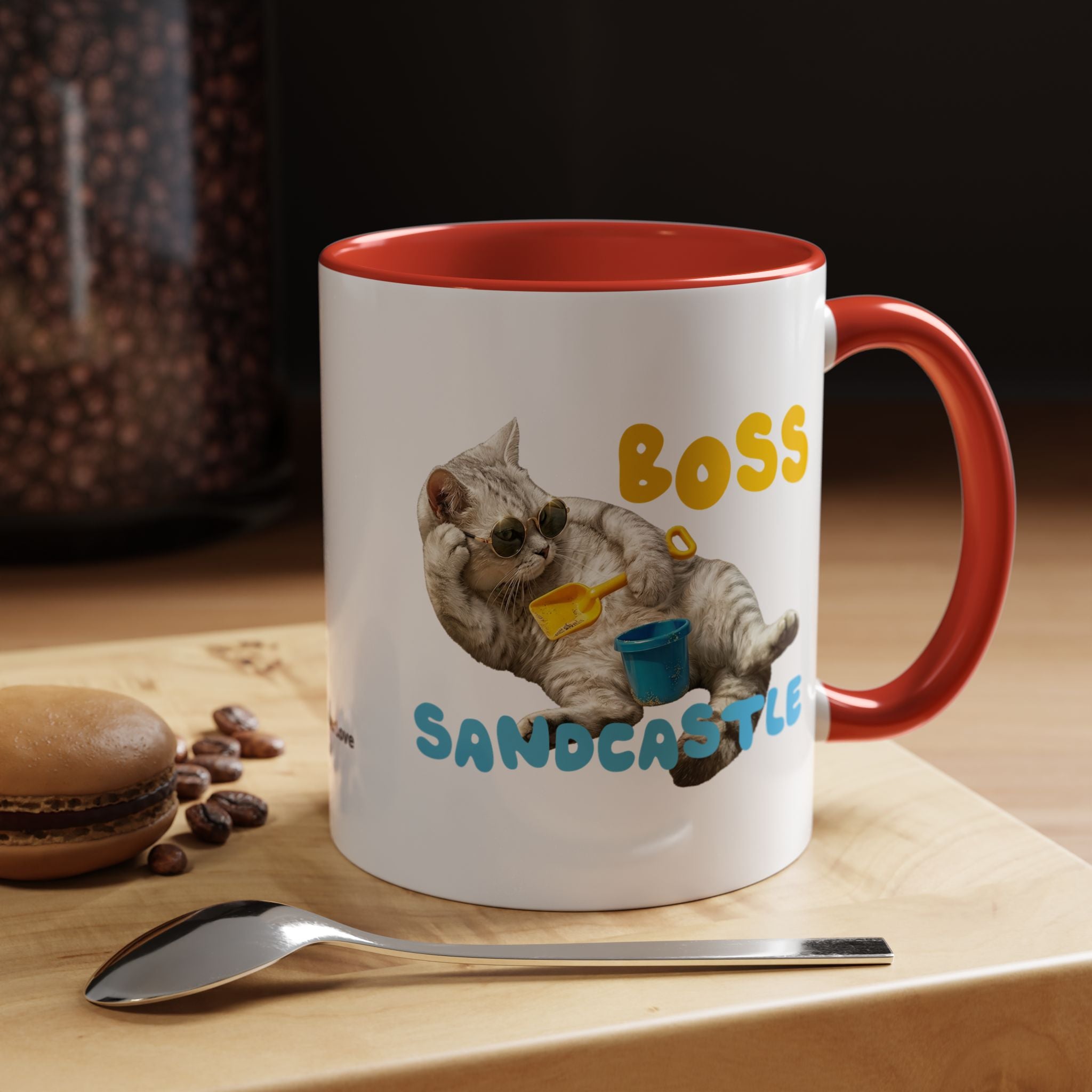 Funny Summer Cat Mug | Personalized Beach Cat Coffee Cup With Custom Text